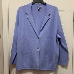 Lands' End 100% Cotton Size 3X Periwinkle Blazer Jacket